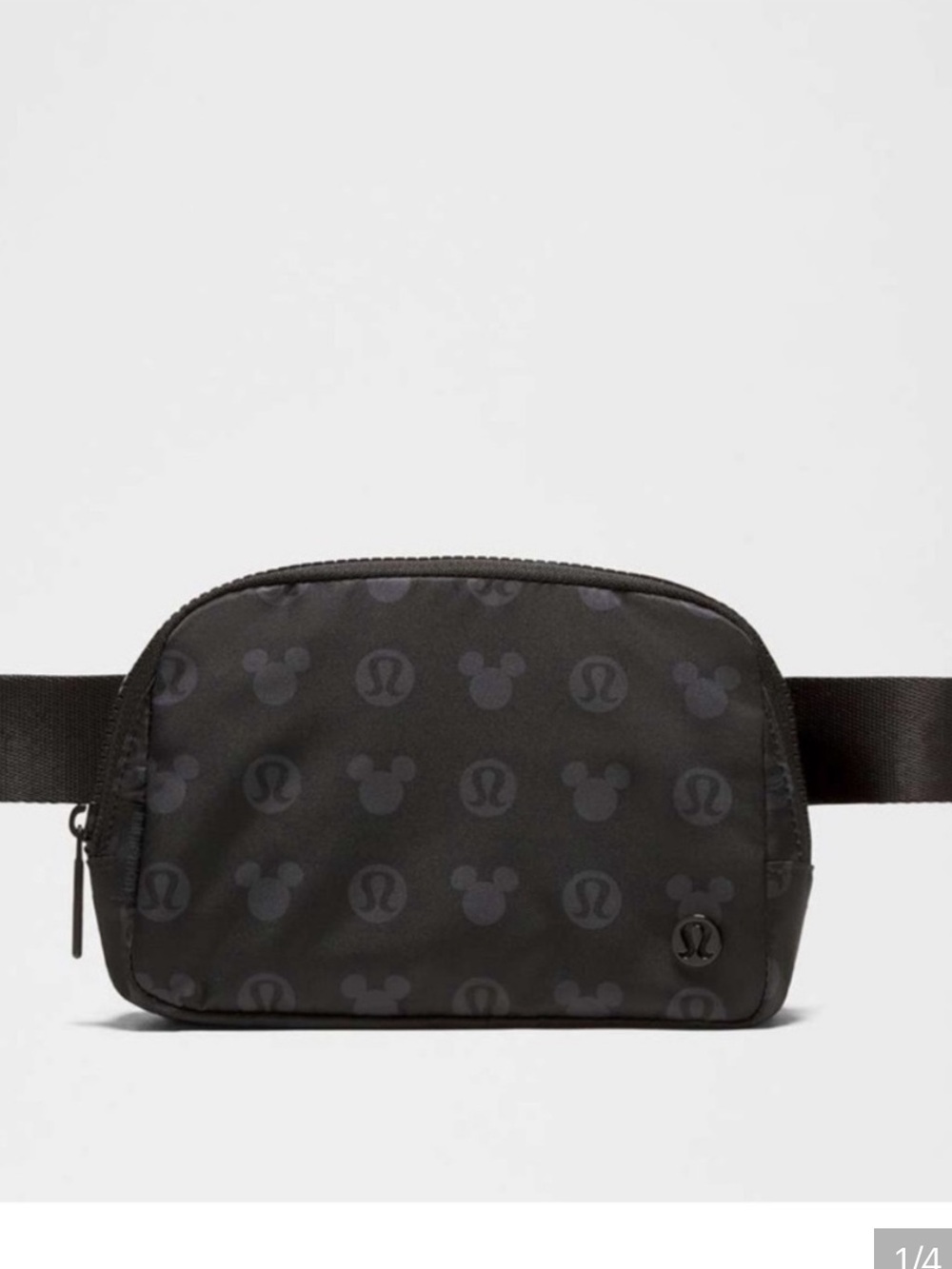 lululemon athletica Black Mickey Print Belt Bag 1L waist Fanny pack new tech